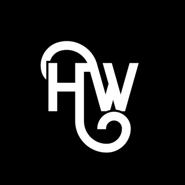 HW-Letter-Logo-Design auf schwarzem Hintergrund HW-Kreative-Initialen-Letterlogo-Konzept hw-Letterdesign HW-Weißbuchstaben-Design auf schwarzem Hintergrund H W h w-Logo