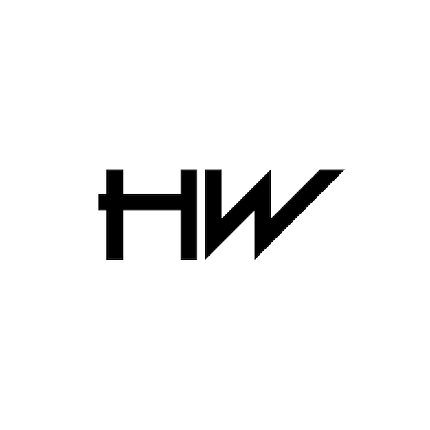 HW Monogramm Logo Design Buchstaben Text Name Symbol Monochrom Logotyp Alphabet Zeichen Einfaches Logo