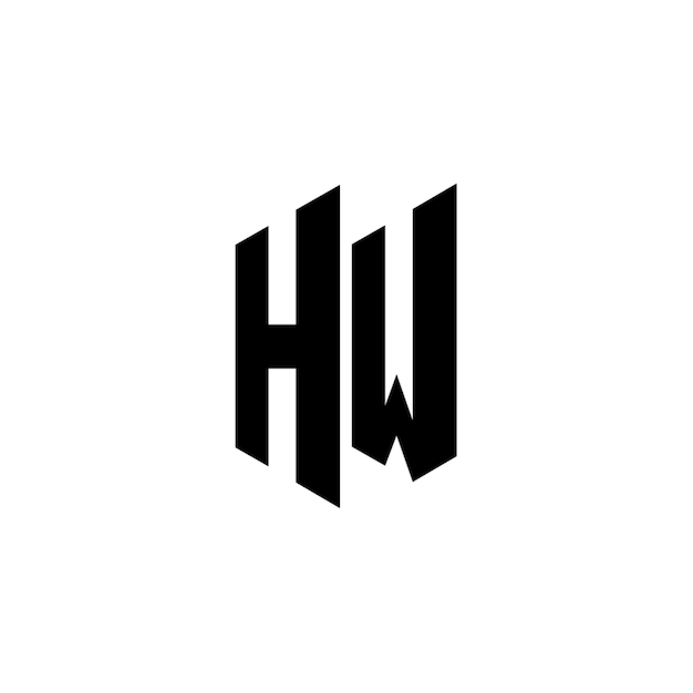 HW Monogramm Logo Design Buchstaben Text Name Symbol Monochrom Logotyp Alphabet Zeichen Einfaches Logo