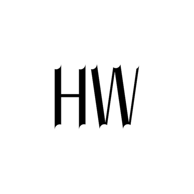 HW Monogramm Logo Design Buchstaben Text Name Symbol Monochrom Logotyp Alphabet Zeichen Einfaches Logo