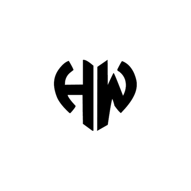HW Monogramm Logo Design Buchstaben Text Name Symbol Monochrom Logotyp Alphabet Zeichen Einfaches Logo