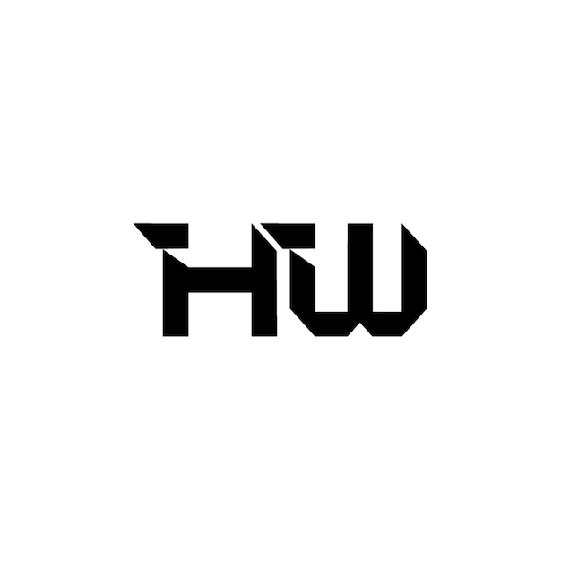 HW Monogramm Logo Design Buchstaben Text Name Symbol Monochrom Logotyp Alphabet Zeichen Einfaches Logo