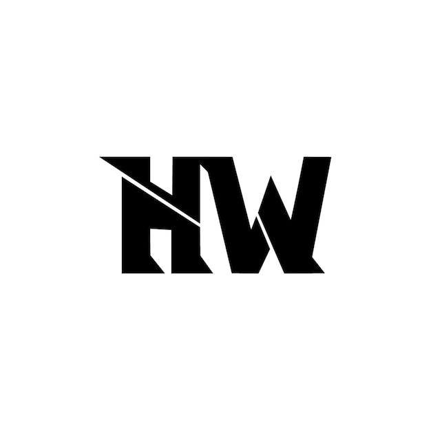 HW Monogramm Logo Design Buchstaben Text Name Symbol Monochrom Logotyp Alphabet Zeichen Einfaches Logo