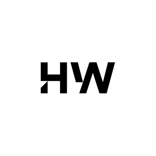 HW Monogramm Logo Design Buchstaben Text Name Symbol Monochrom Logotyp Alphabet Zeichen Einfaches Logo