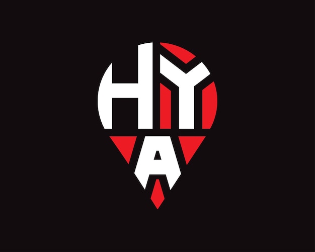 Vektor hya buchstabenort form logo-design
