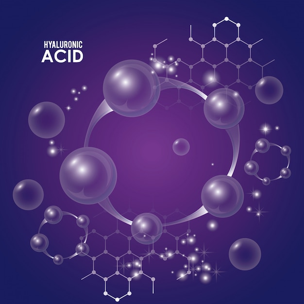 Vektor hyaluronsäure füllstoff injektion infographik