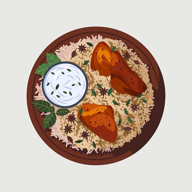 Hyderabadi-Hühnchen Biryani mit Raita
