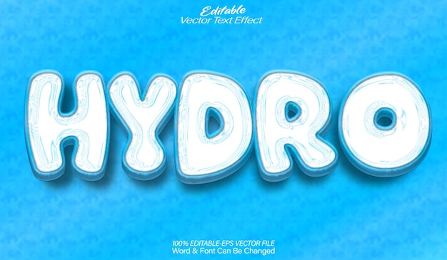Hydro Vector Text-Effekt Bearbeitbares Alphabet Blaues Ozean Meer
