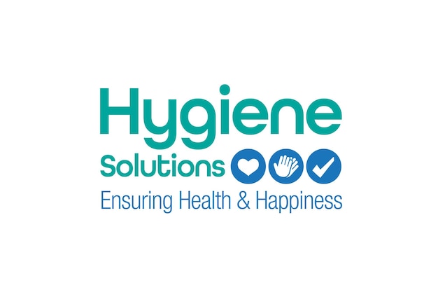 Hygienelösungslogo mit Hygienesymbolen