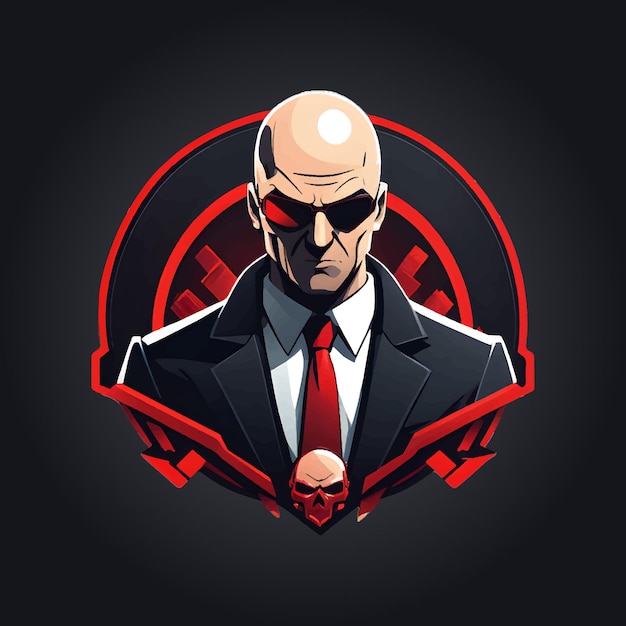 Vektor hyper detailliertes gutes hitman-logo