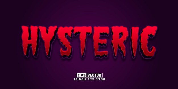 Hysterischer halloween-bearbeitbarer 3d-bearbeitbarer texteffekt mit hintergrund