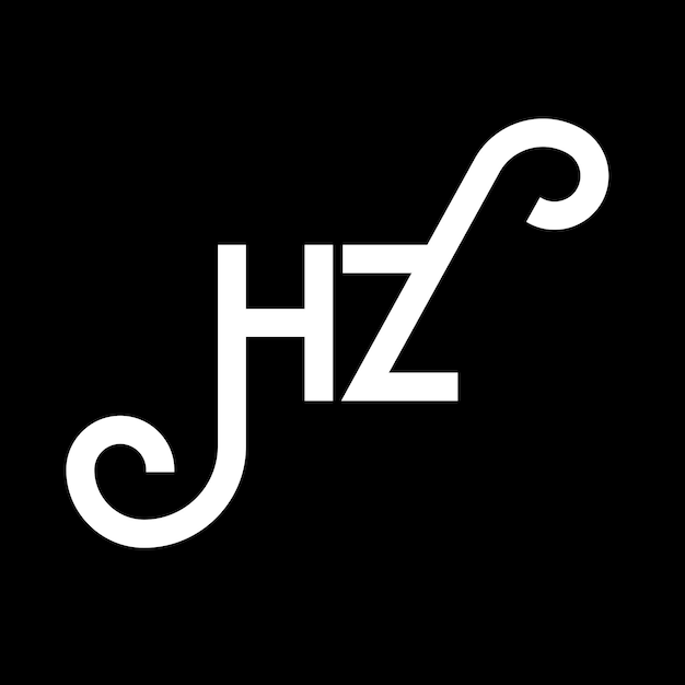 Vektor hz-letter-logo-design auf schwarzem hintergrund hz-kreative initialen buchstaben-logos-konzept hz-buchstaben-design hz-weißbuchstaben-design auf schwarzem hintergrund h z h z-logo