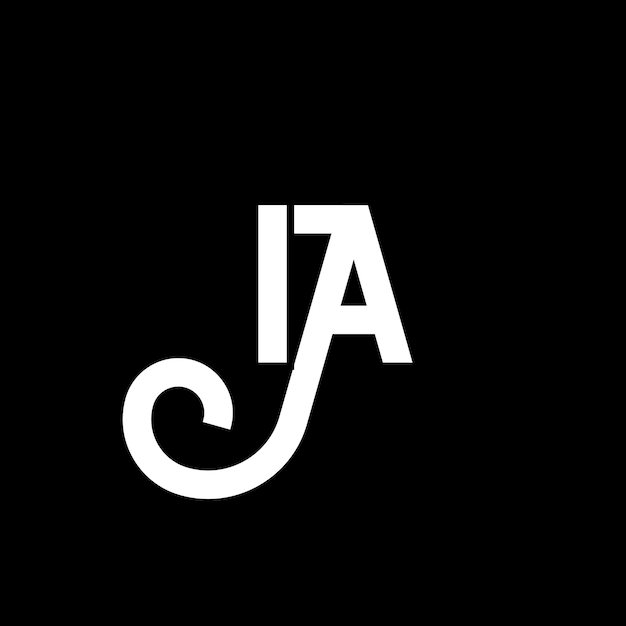 Vektor i.a. logo-design auf schwarzem hintergrund: kreative initialen, buchstaben-logo-konzept, i.a.-design, weißbuchstaben-design, schwarz-hintergrund-logo.