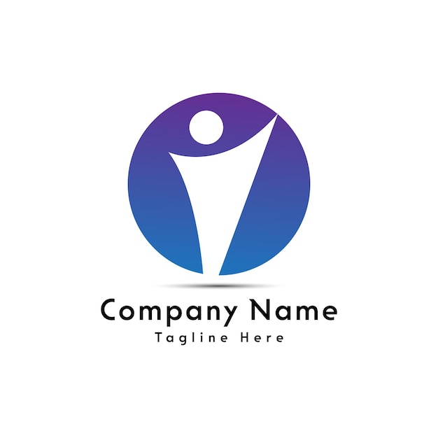 I-Buchstabe formt kreative Menschen-Logo-Design-Ikone