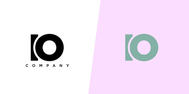 I und O IO Logo-Design-Vorlage Minimal-Monogram-Initial-Logo-Basis