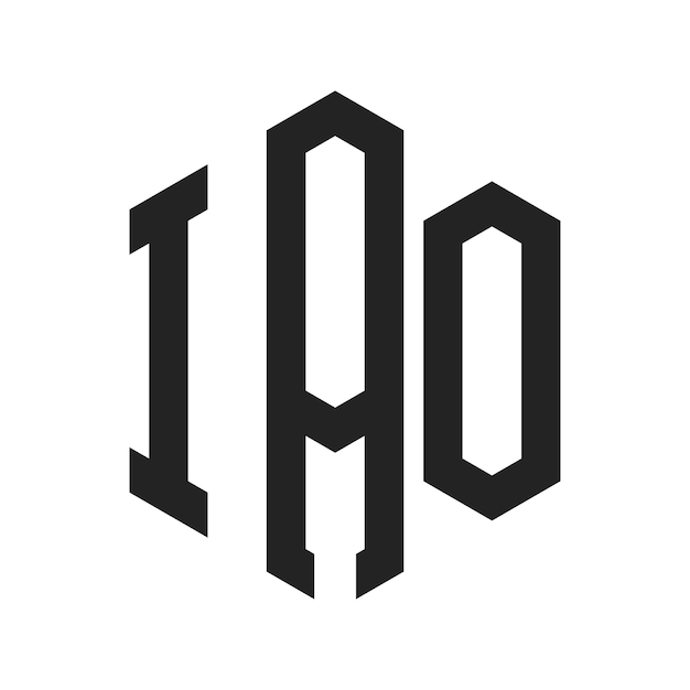 IAO-Logo-Design Anfangsbuchstaben IAO-Monogramm-Logo in sechseckiger Form
