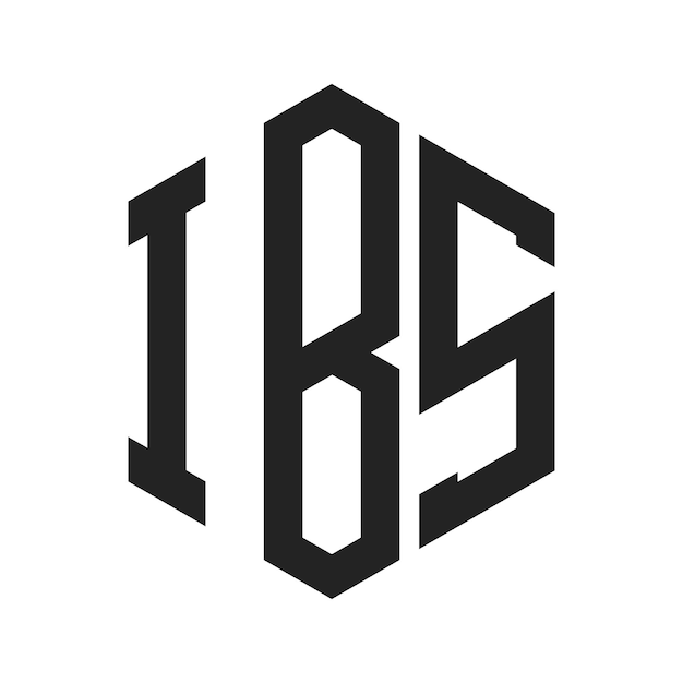 IBS-Logo-Design IBS-Monogramm-Logo mit sechseckiger Form