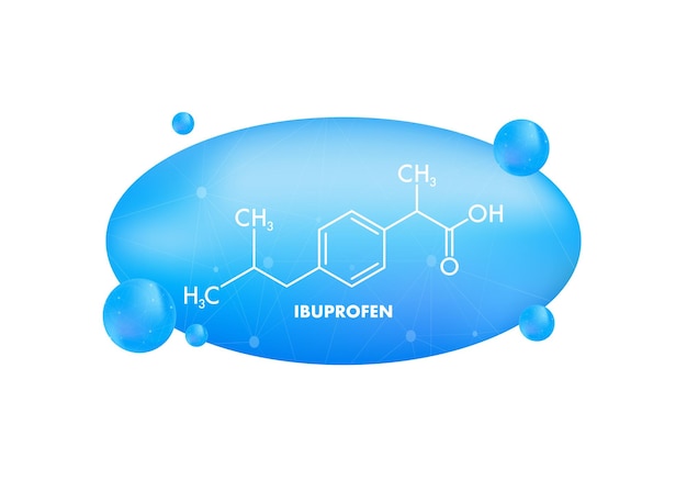 Ibuprofen-Formel Konzept der Medizin und Pharmazie Vektorillustration