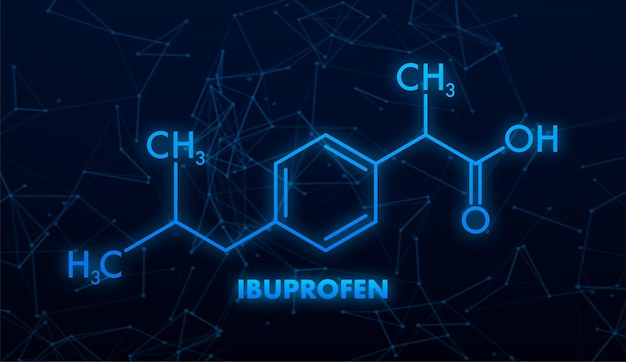 Ibuprofen-formel konzept der medizin und pharmazie vektorillustration