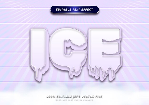Vektor ice bold text editierbarer effekt einfaches design