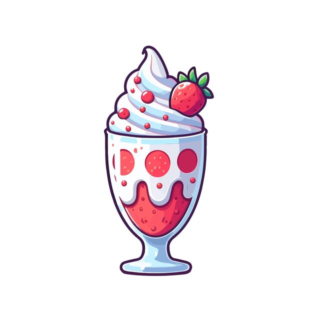 Vektor ice cream stramberry ai generated image