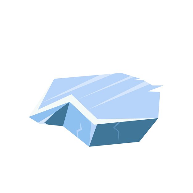 Iceberg Schwimmende Gletscher Eiswürfel und -blöcke Arktis und Antarktis Landschaftselemente Eiskristallgesteine in kaltem Wasser Winterdekorationsobjekte Vektor-Cartoon-Flachstil isolierte Illustration