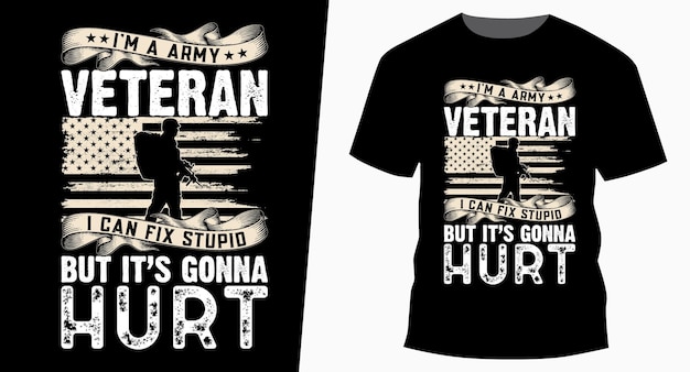 Ich bin ein veteranen-tagest-shirt entwurf der veteranentypografie vintager