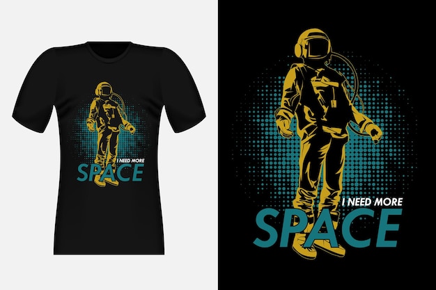 Ich brauche mehr platz mit astronaut vintage t-shirt design