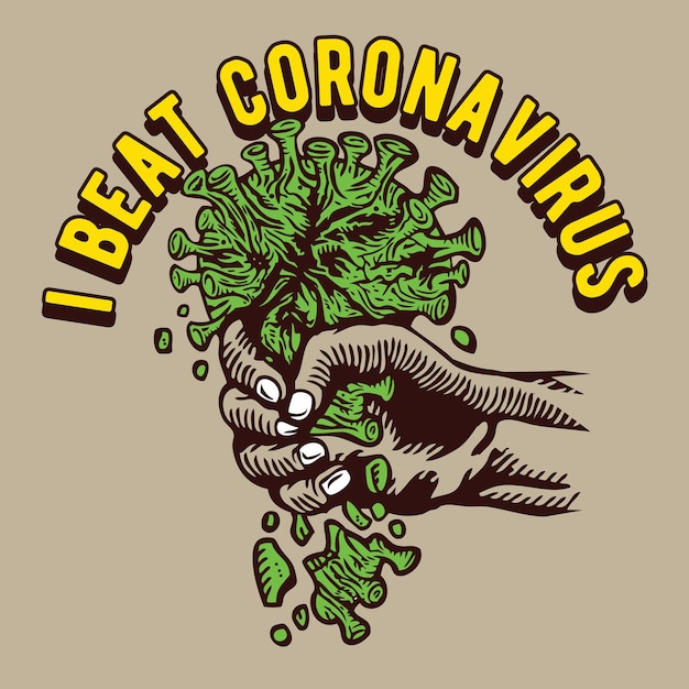 Vektor ich habe coronavirus illustration design geschlagen