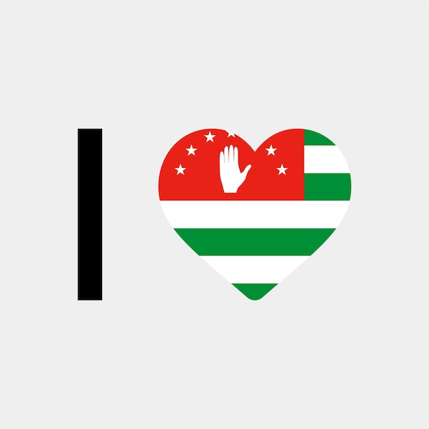 Ich liebe Abchasien Country Heart Vector Illustration