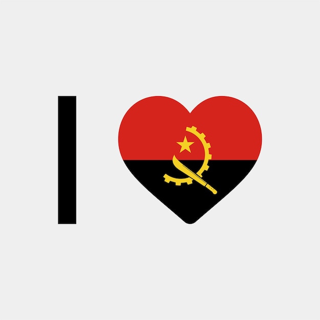 Ich liebe angola country heart vector illustration