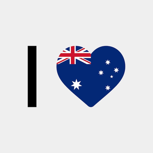 Ich liebe australien country heart vector illustration