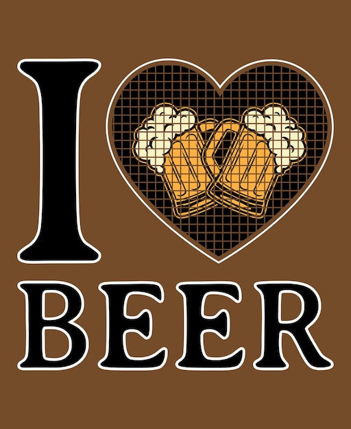 Vektor ich liebe bier, bier-t-shirt-design