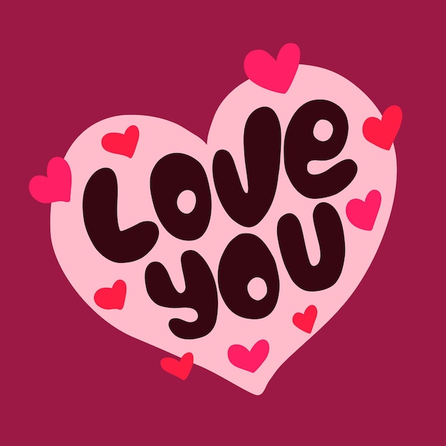 Ich liebe dich Schriftzug mit Herzen