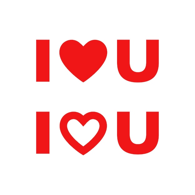 Ich liebe dich Vektor isolierte Phrase. Ich liebe dich mit Herzvektor isoliertem Zeichen für Banner oder Poster. Geometrisches Typografie-Banner-Design. EPS 10