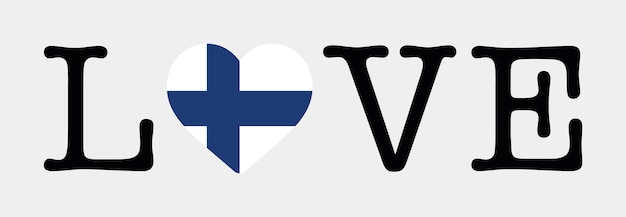 Vektor ich liebe die finnische flagge herz-icon vektor-illustration