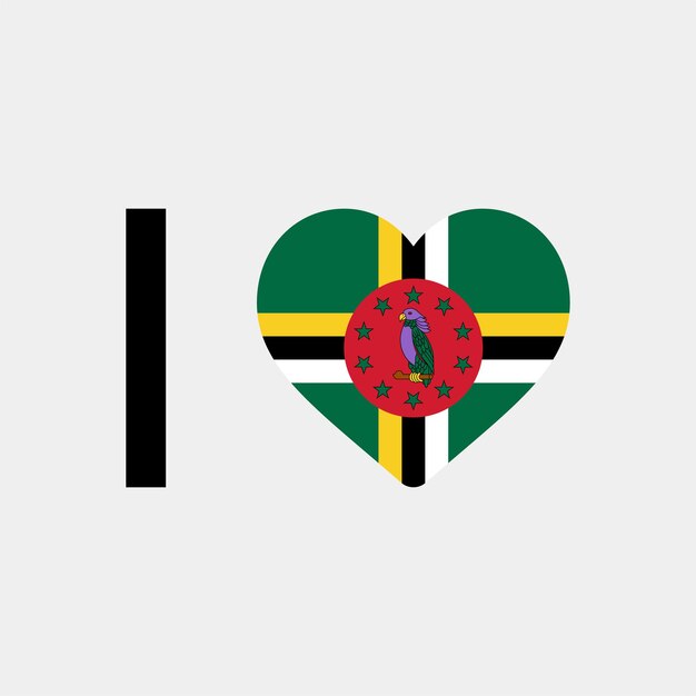 Ich liebe Dominica Country Heart-Vektorillustration