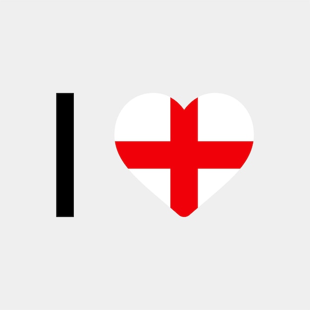 Ich liebe England Country Heart Vector Illustration