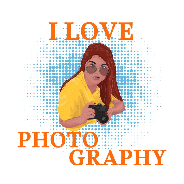 Vektor ich liebe fotografie