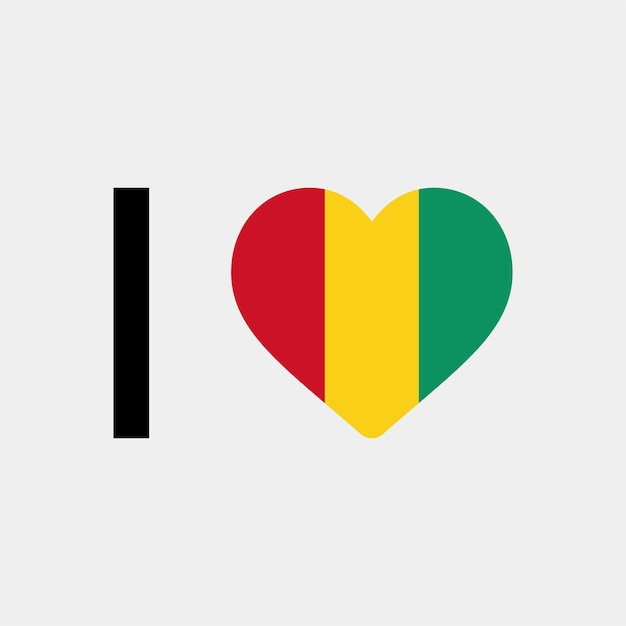Ich liebe guinea country heart vector illustration