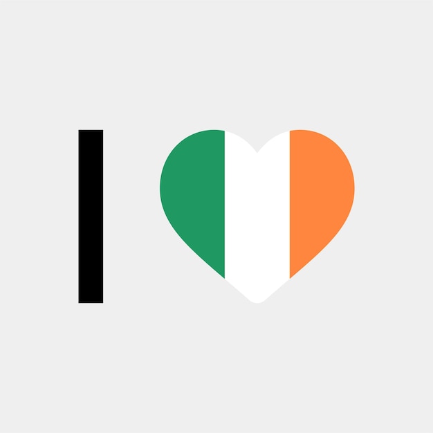 Ich liebe Irland Country Heart Vector Illustration