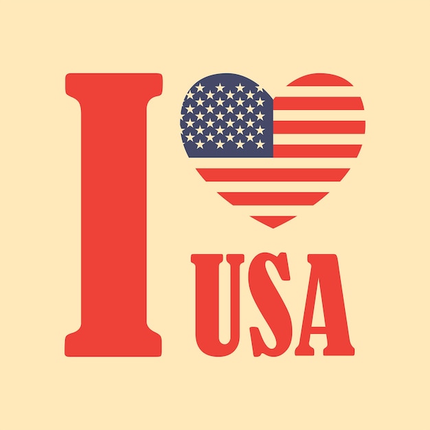 Ich liebe USA 4. Juli Unabhängigkeitstag Vektor