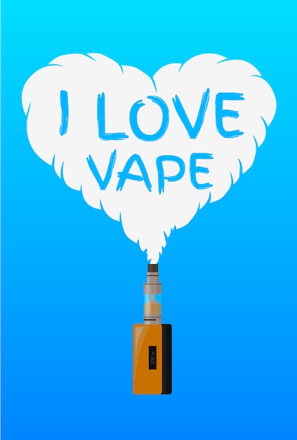 Vektor ich liebe vape, logo oder symbol