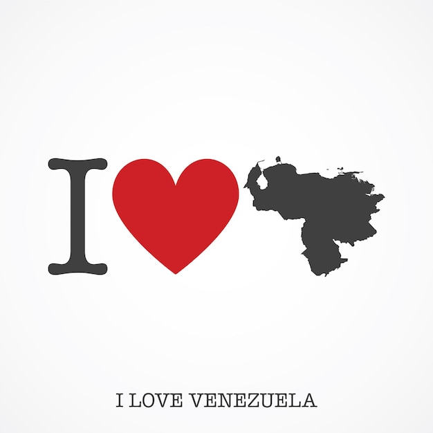 Ich liebe venezuela herzform nationales land kartensymbol