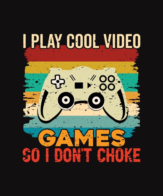 Ich spiele coole videospiele, damit ich retro sunset gaming t shirt design nicht ersticke