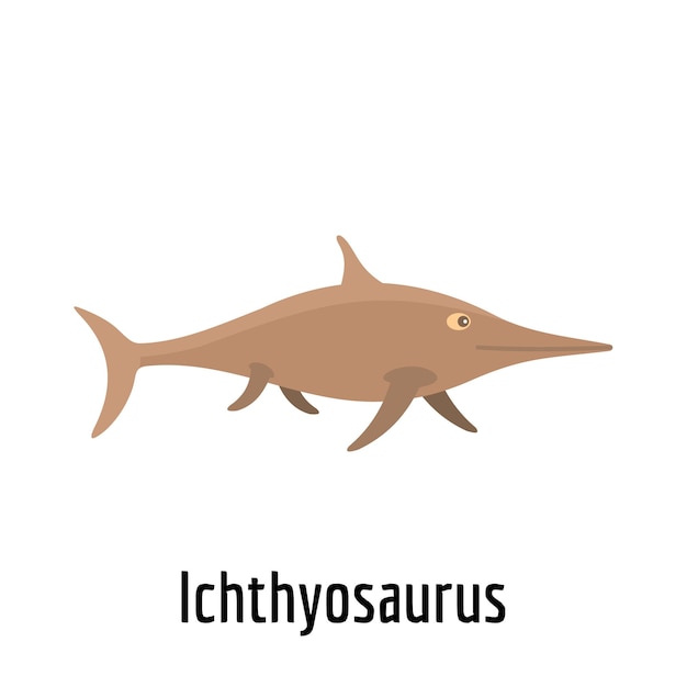 Ichthyosaurus-symbol flache illustration des ichthyosaurus-vektorsymbols für das web
