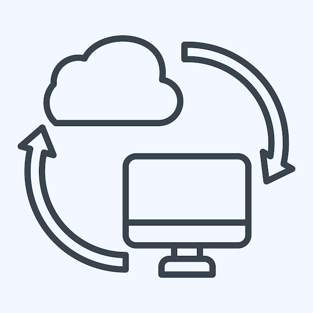 Icon Backup Daten im Zusammenhang mit Netzwerk-Symbol-Linie-Stil einfache Illustration