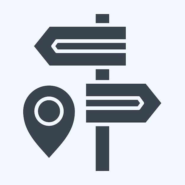 Icon Bestimmungsort im Zusammenhang mit Navigationssymbol Glyph-Stil einfache Design-Illustration