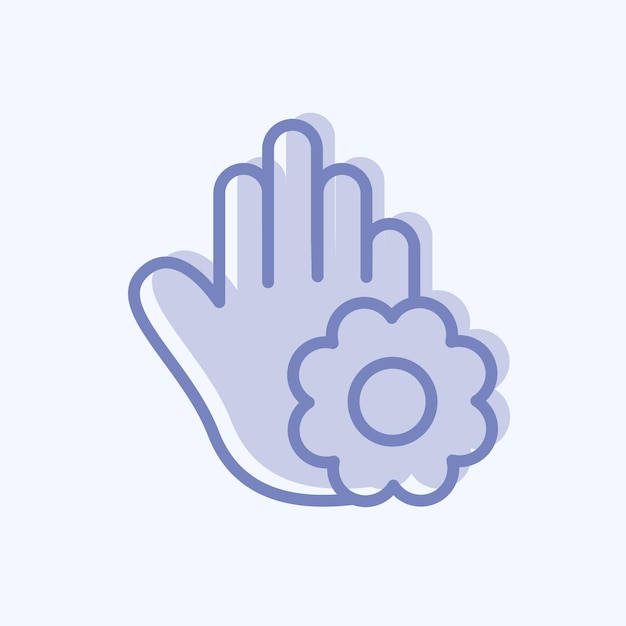 Icon Dankbarkeit im Zusammenhang mit psychologischem Symbol Zwei-Ton-Stil bearbeitbar