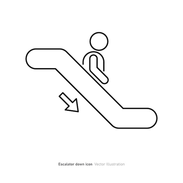 Icon-design-vektor-illustration mit einer rolltreppe nach unten